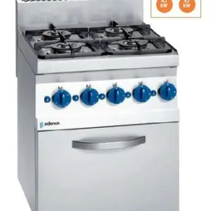 Cocina a gas 4 fuegos con horno a gas Snack 650  SCGHG-60 E EDENOX