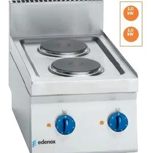 Cocina eléctrica 2 fuegos 2x2Kw Snack 650  SCE-40 E EDENOX