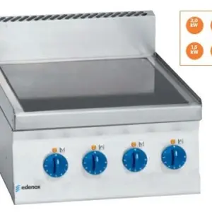 Cocina Vitrocerámica electrica 2 fuegos 2X1,5Kw+ 2X2 Kw Snack 650  SCV-60 E EDENOX