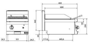 Barbacoa a Gas 40cm Snack 650  SGG-40 E EDENOX