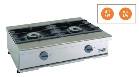 Cocina a gas 2 fuegos 4,1+6,5Kw Snack 550  TCG-85 EDENOX