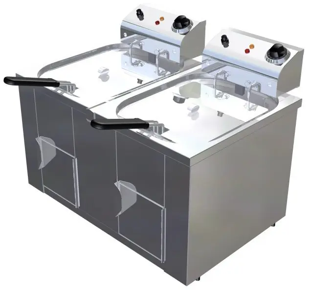 Freidora Eléctrica 10 + 10 litros Trifásica Uso Profesional de 650 x440 x360h mm FAP1010TRI