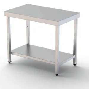 Mesa de Trabajo Acero inoxidable Central Con 1 Estante