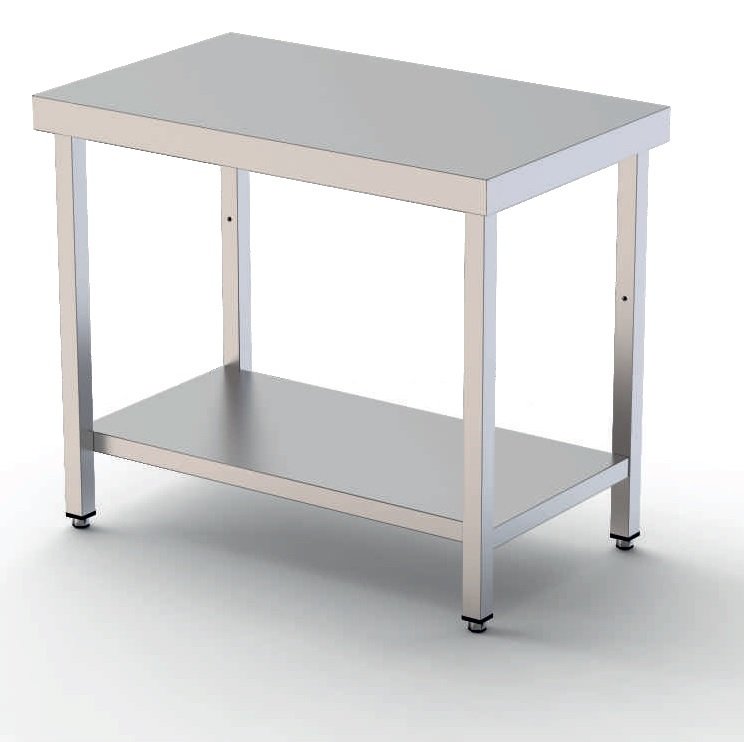 Mesa de Trabajo Acero inoxidable Central Con 1 Estante