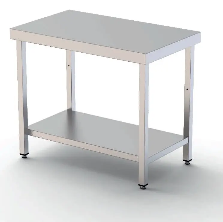 Mesa de Trabajo Acero inoxidable Central Con 1 Estante