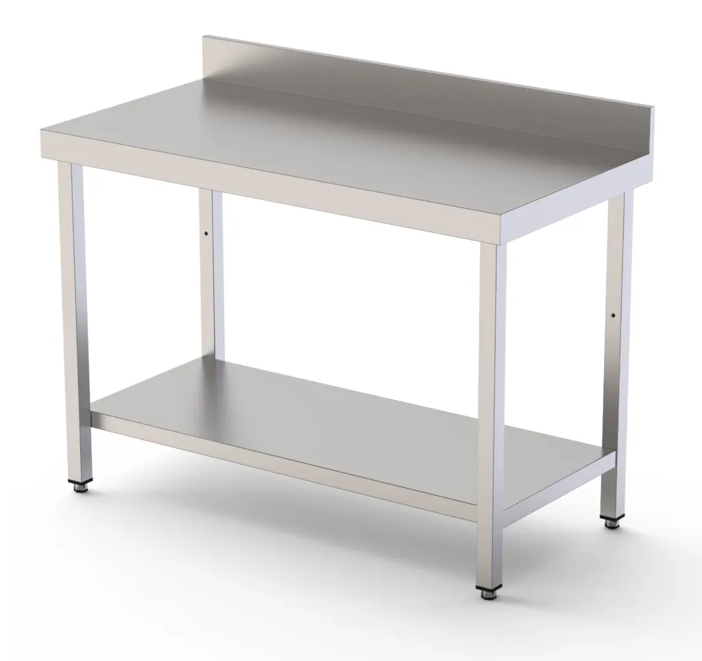 Mesa de Trabajo Acero inoxidable Mural Con 1 Estante