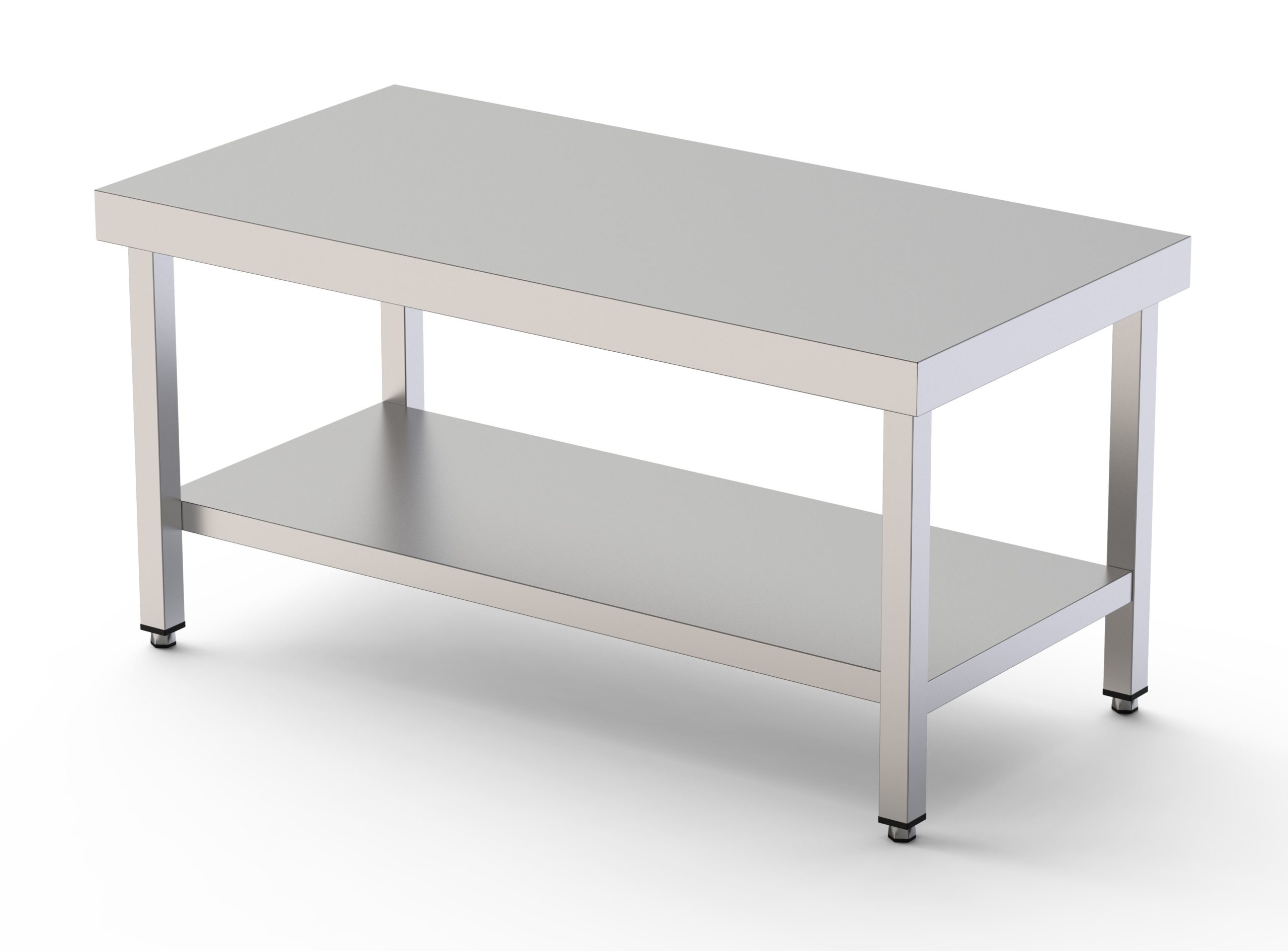 Mesa de Trabajo Acero Inoxidable Baja Central Con 1 Estante