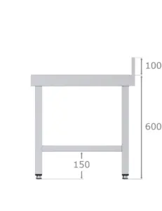 Mesa de Trabajo Acero Inoxidable Baja Mural Con 1 Estante
