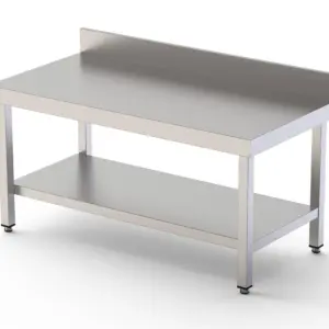 Mesa de Trabajo Acero Inoxidable Baja Mural Con 1 Estante