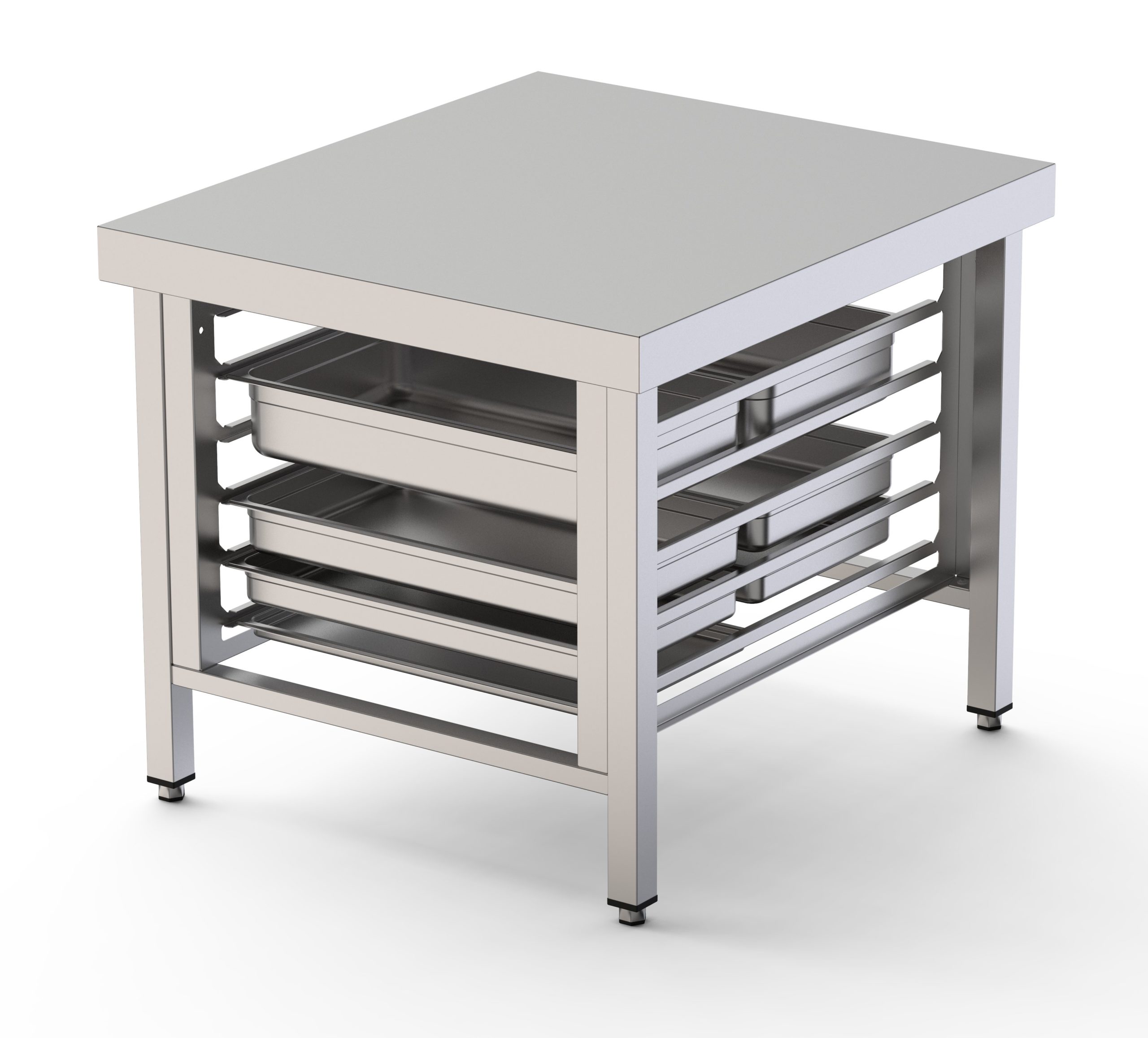 Mesa de Soporte Acero Inoxidable Para Hornos Con 12 Bandejas GN1/1 850x750x700h mm