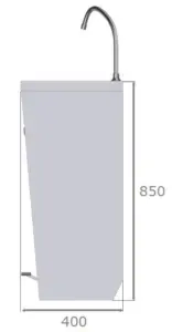 Lavamanos de Pie en Acero Inoxidable Con Pedal 400x400x850h mm
