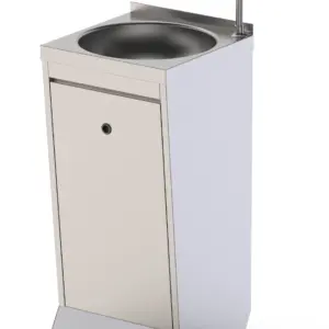 Lavamanos de Pie en Acero Inoxidable Con Pulsador 400x400x850h mm