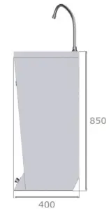 Lavamanos de Pie en Acero Inoxidable Con Pulsador 400x400x850h mm