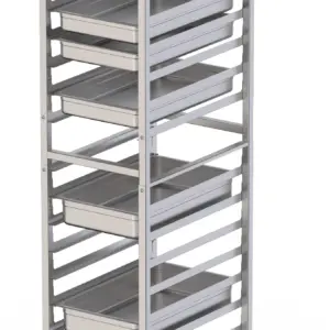 Carro Bandejero de Acero Inoxidable para 16 Bandejas GN1/1 460x640x1700h mm