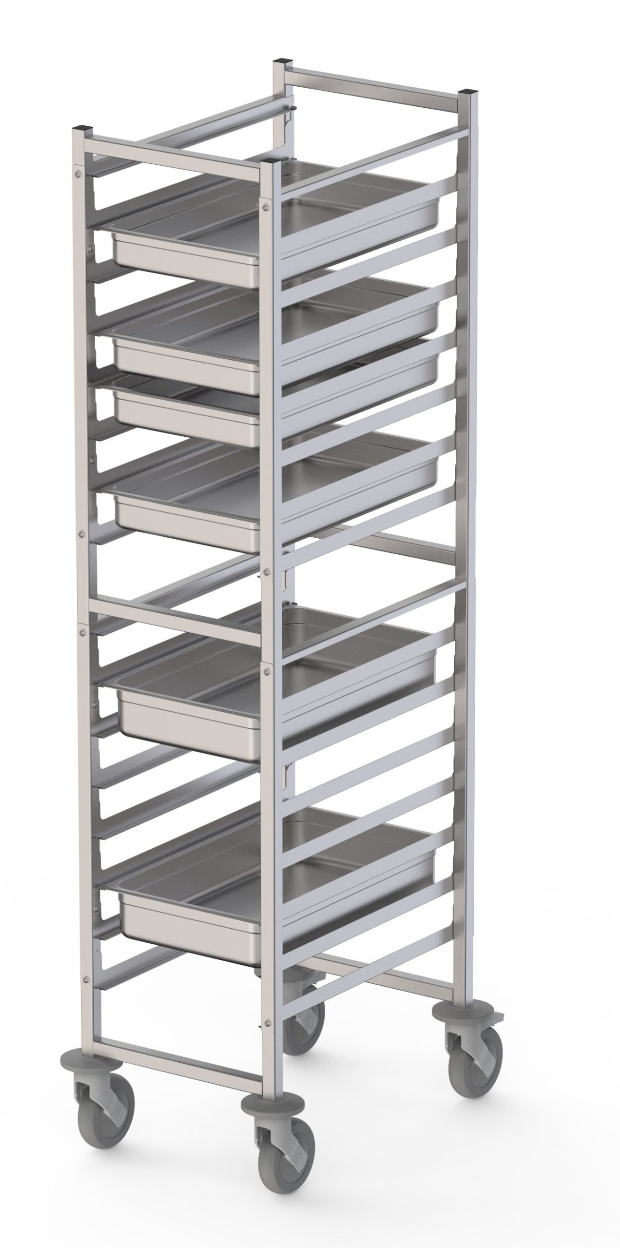 Carro Bandejero de Acero Inoxidable para 16 Bandejas GN1/1 460x640x1700h mm