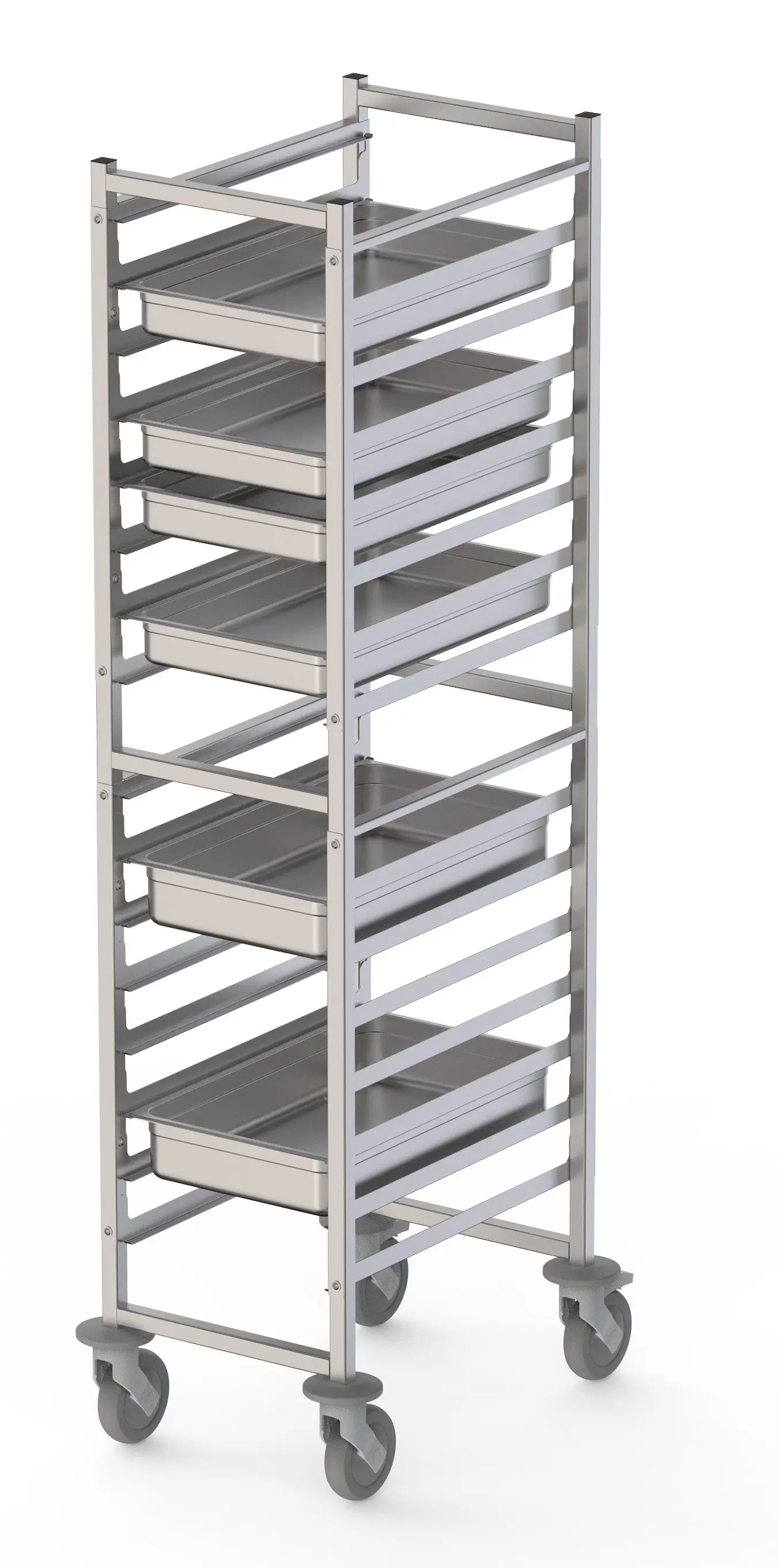 Carro Bandejero de Acero Inoxidable para 16 Bandejas GN1/1 460x640x1700h mm