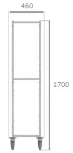 Carro Bandejero de Acero Inoxidable para 16 Bandejas GN1/1 460x640x1700h mm