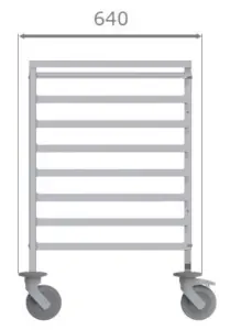 Carro Bandejero de Acero Inoxidable Para 8 Bandejas GN1/1 de 460x640x900h mm