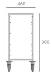 Carro Bandejero de Acero Inoxidable Para 8 Bandejas GN1/1 de 460x640x900h mm