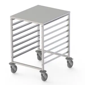Carro Bandejero de Acero Inoxidable Para 16 Bandejas GN2/1 de 660x750x900h mm