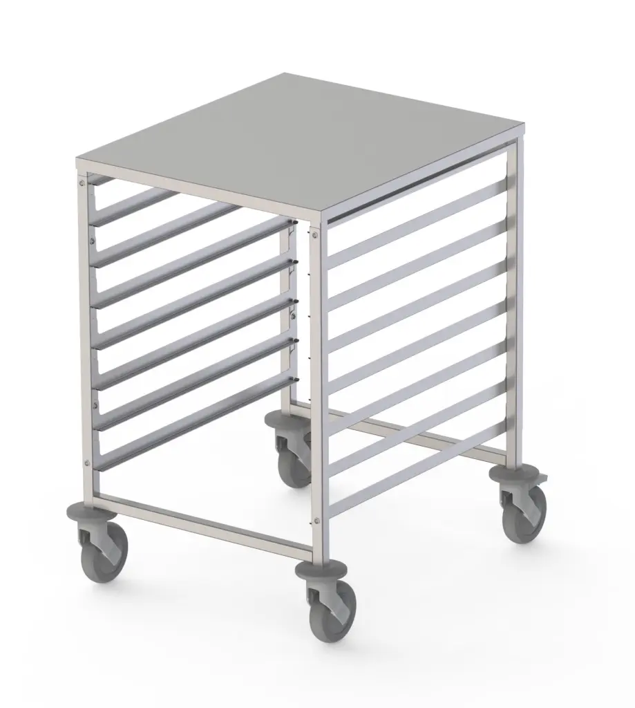 Carro Bandejero de Acero Inoxidable Para 16 Bandejas GN2/1 de 660x750x900h mm