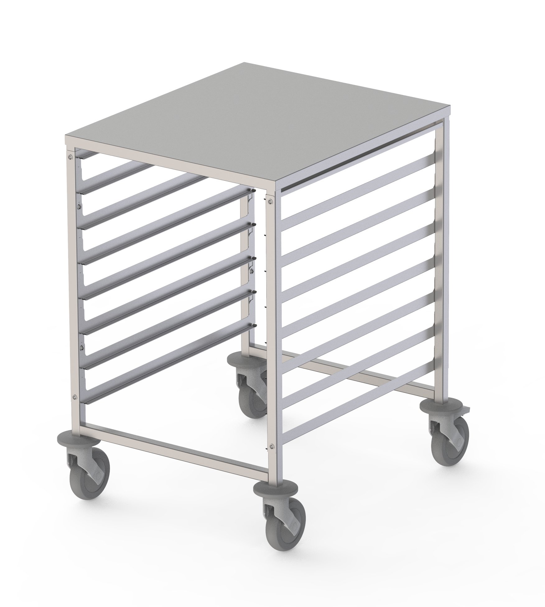 Carro Bandejero de Acero Inoxidable Para 16 Bandejas GN2/1 de 660x750x900h mm