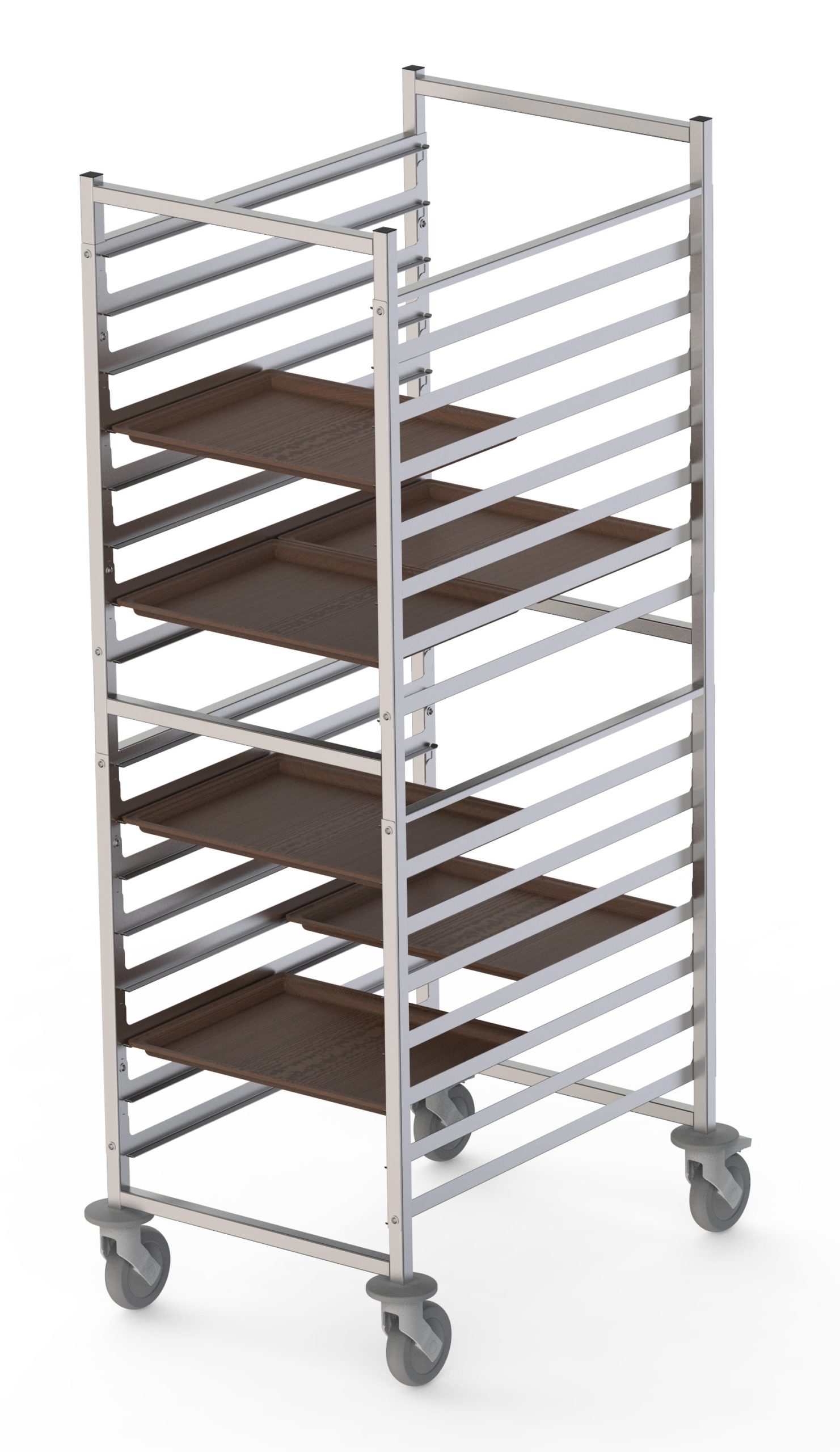 Carro Bandejero de Acero Inoxidable Para 32 Bandejas 480x370h mm de 620x840x1700h mm