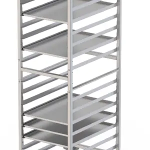 Carro Bandejero de Acero Inoxidable Para 16 Bandejas 600x400h mm de 537x700x1700h mm
