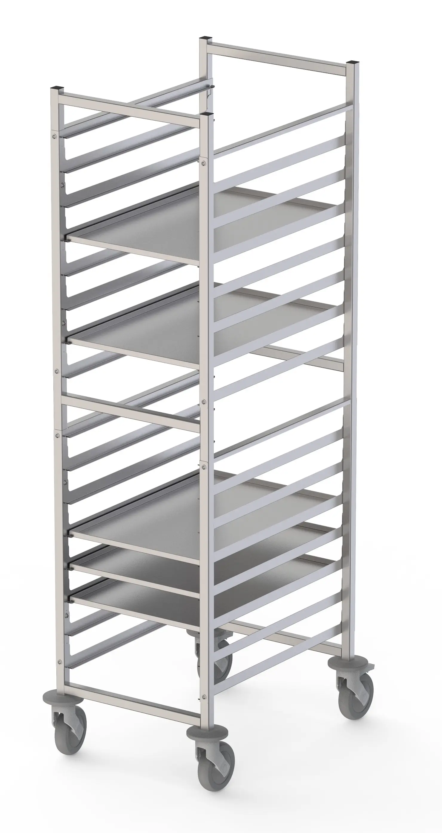 Carro Bandejero de Acero Inoxidable Para 16 Bandejas 600x400h mm de 537x700x1700h mm