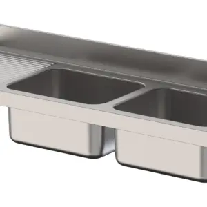 Fregadero Industrial Acero Inoxidable Con 2 Cubas con Escurridor Con Mueble