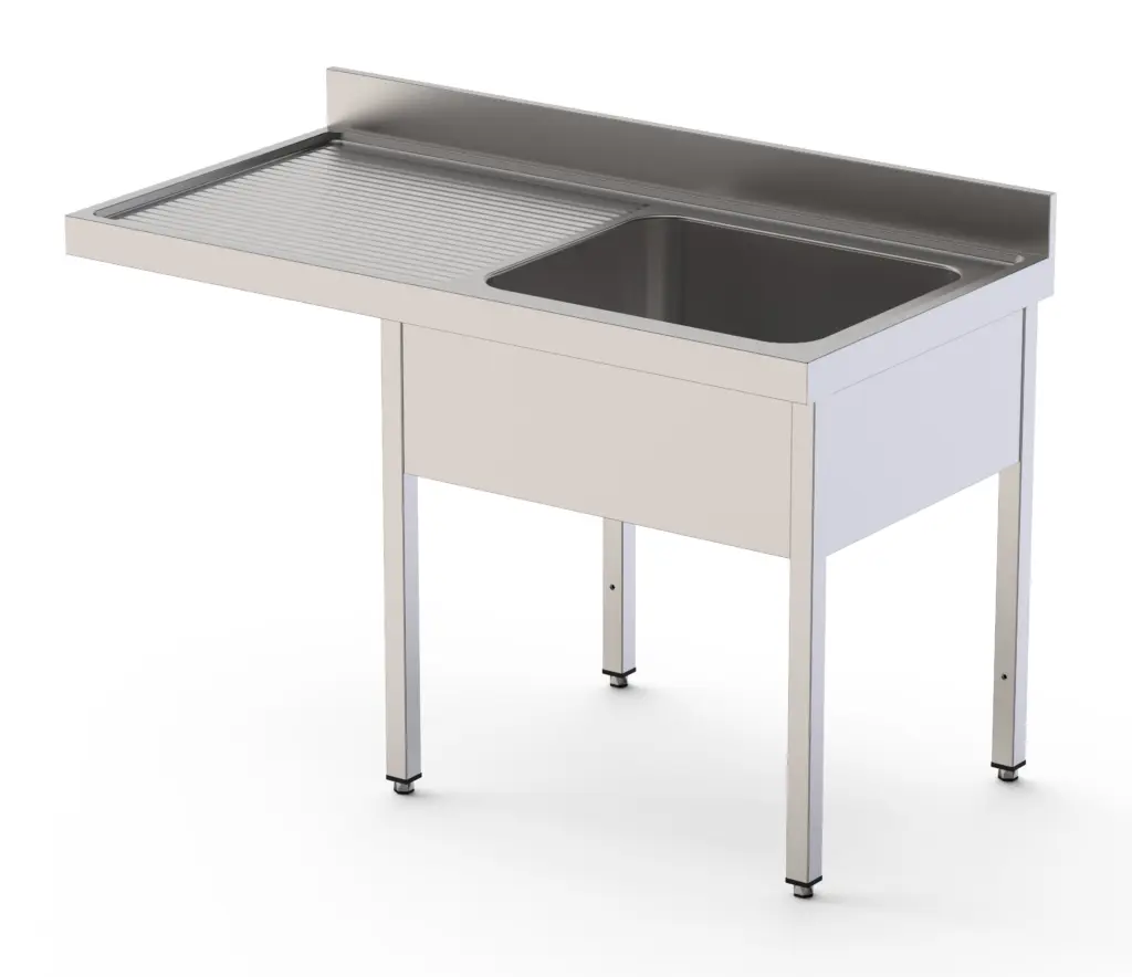 Fregadero Industrial Para Lavavajillas Acero Inoxidable Con 1 Cuba y Escurridor Con Mueble