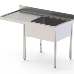Fregadero Industrial Para Lavavajillas Acero Inoxidable Con 1 Cuba y Escurridor Con Mueble