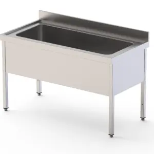 Fregadero Industrial Acero Inoxidable Gran Capacidad Fondo 700 Con Mueble Con 1 Cubas