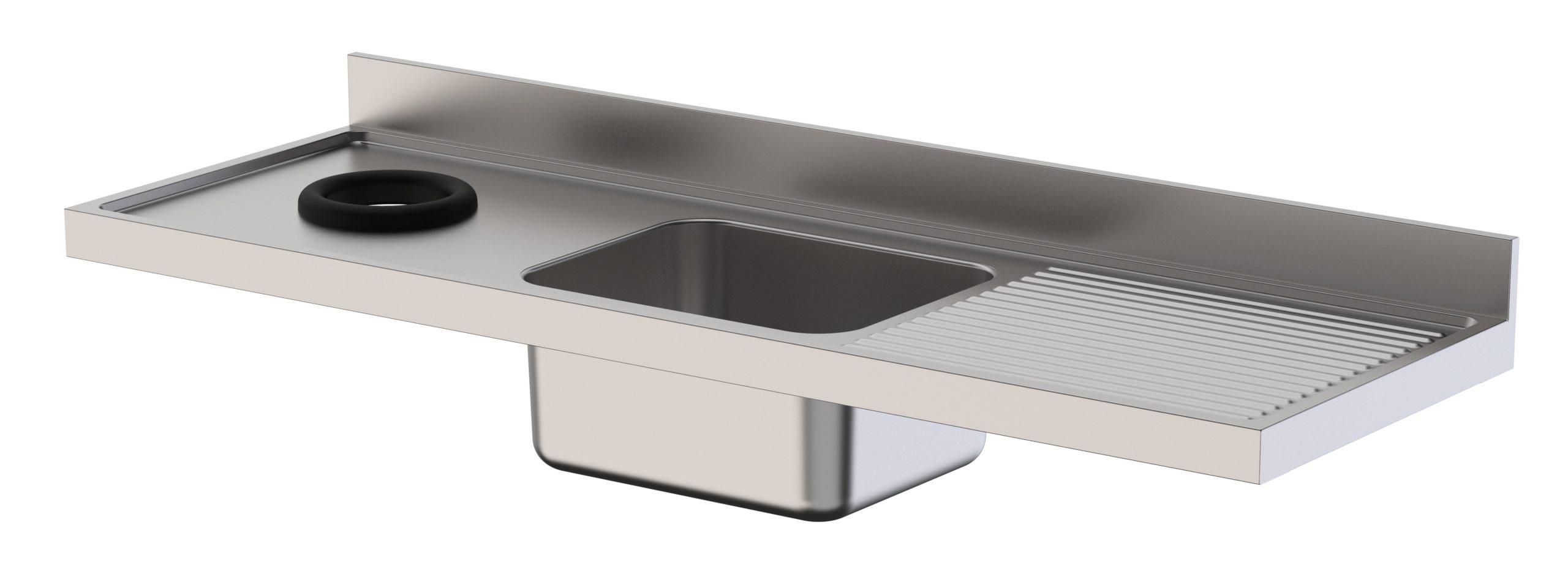 Fregadero Industrial Acero Inoxidable Con Aro Desbarazado Para Lavavajillas Con 1 Cuba con Escurridor