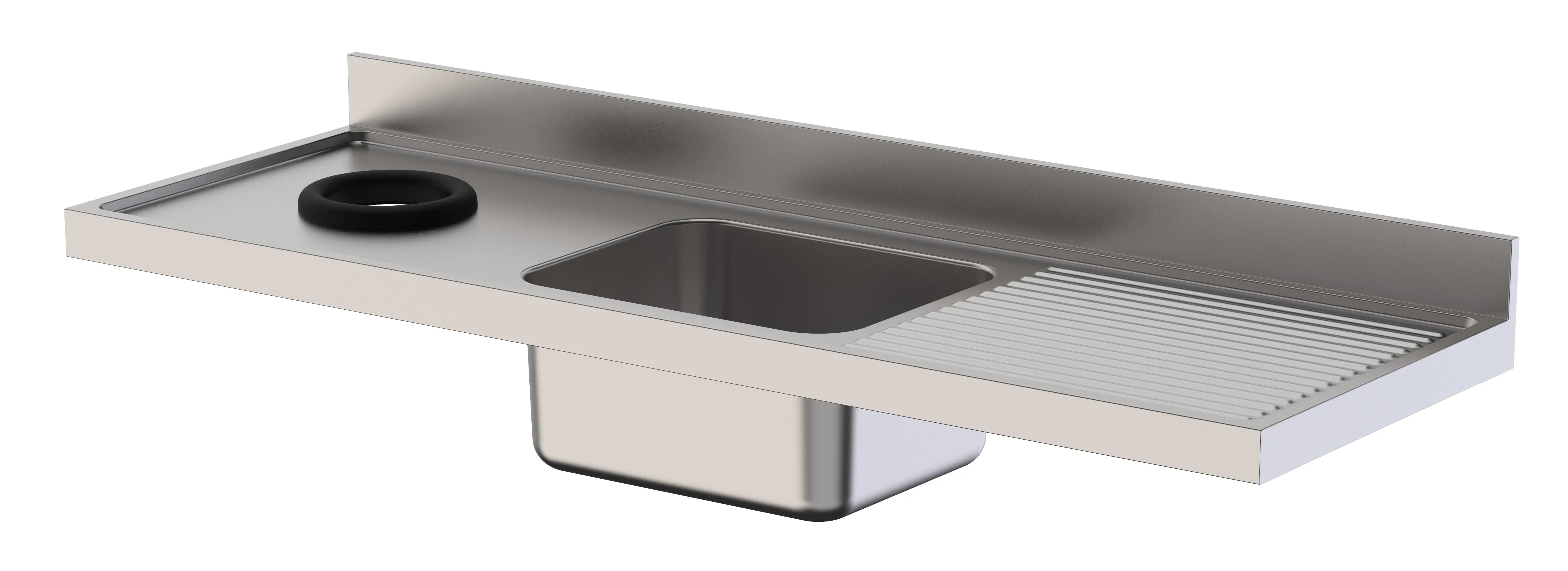 Fregadero Industrial Acero Inoxidable Con Aro Desbarazado Para Lavavajillas Con 1 Cuba con Escurridor