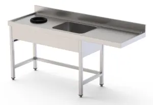 Fregadero Industrial Acero Inoxidable Con Aro Desbarazado Para Lavavajillas Con 1 Cuba con Escurridor
