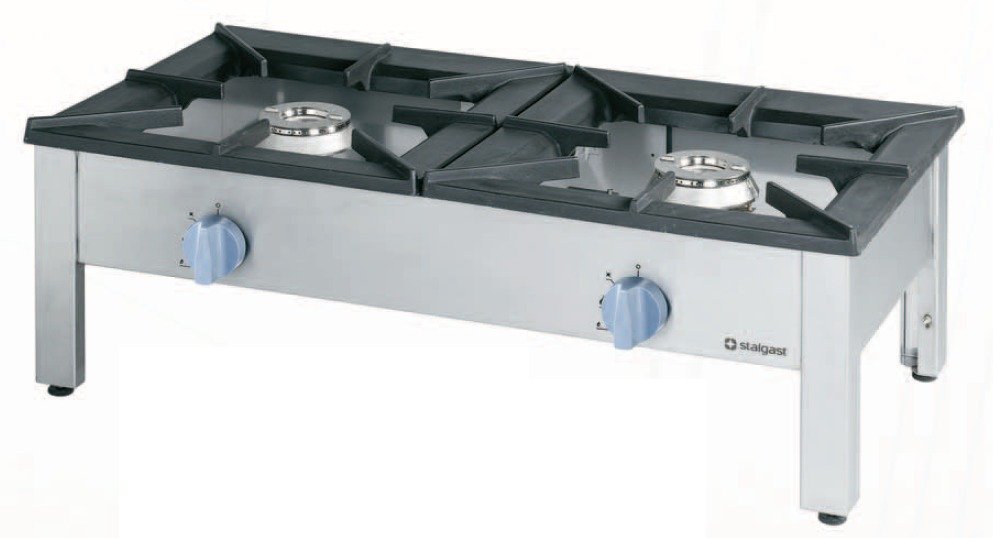 Cocina a gas auxiliar 2 fuegos 1140x605x380h mm 2x9 kW Línea Varsovia