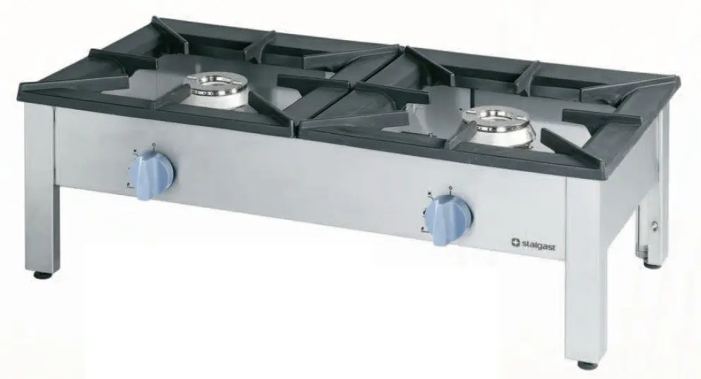 Cocina a gas auxiliar 2 fuegos 1140x605x380h mm 2x9 kW Línea Varsovia