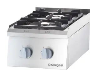 Cocina a gas con horno a gas GN2/1 6 fuegos 1200x700x850h mm 3,5+2x5+2x7+9 Kw Línea Varsovia