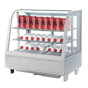 Vitrina Expositora Refrigerada  Blanca 4 caras Sobremostrador XCW100L-B