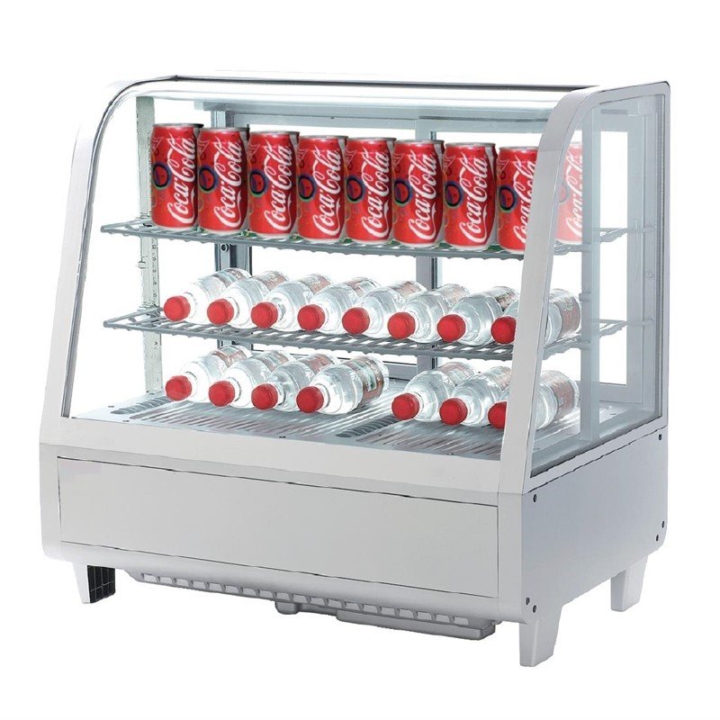 Vitrina Expositora Refrigerada  Blanca 4 caras Sobremostrador XCW100L-B