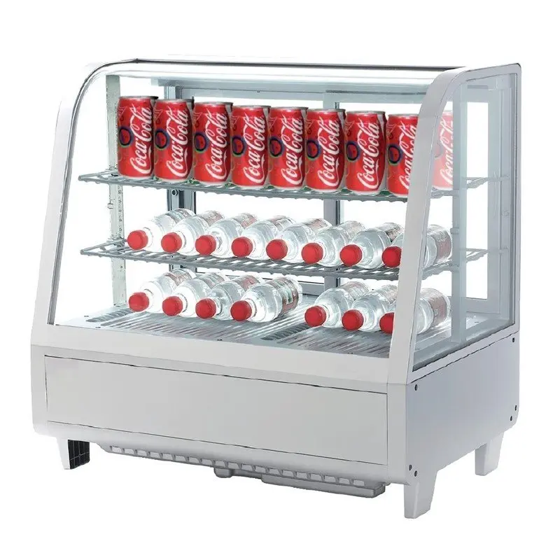 Vitrina Expositora Refrigerada  Blanca 4 caras Sobremostrador XCW100L-B