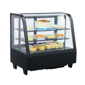 Vitrina Expositora Refrigerada  Negra 4 caras Sobremostrador XCW100L-B