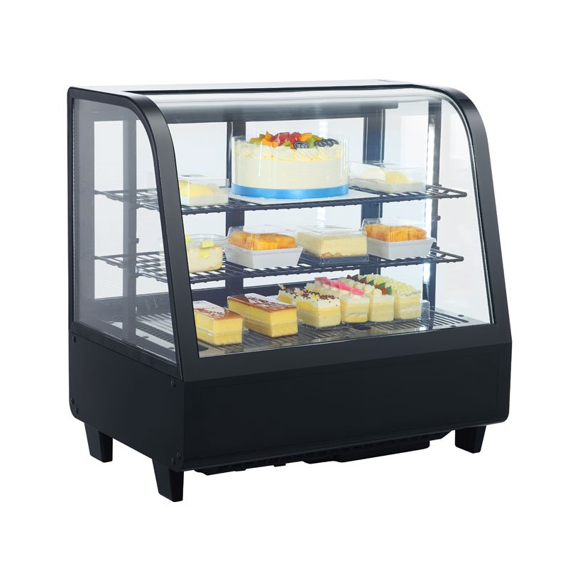 Vitrina Expositora Refrigerada  Negra 4 caras Sobremostrador XCW100L-B