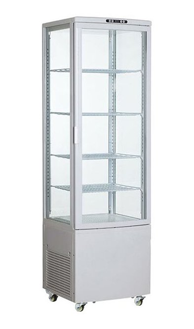 Armario Expositor Refrigerado 4 caras de Cristal Blanca 238 L XC238L-B