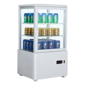 Armario Expositor Refrigerado 4 caras Sobremostrador Blanco 58 L XC58L-B