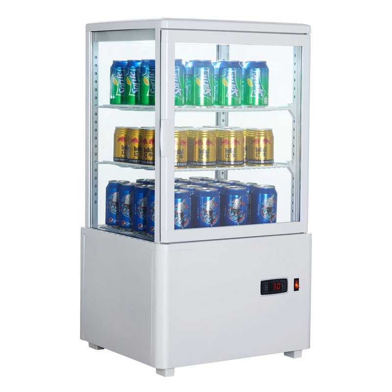 Armario Expositor Refrigerado 4 caras Sobremostrador Blanco 58 L XC58L-B
