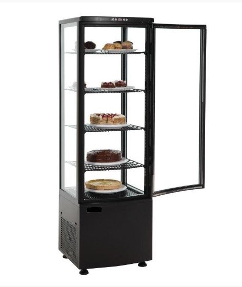 Armario Expositor Refrigerado 4 caras de Cristal Negro 238 L XC238L-N