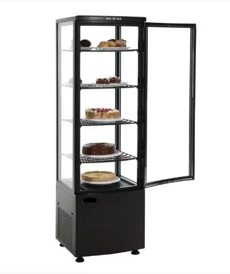 Armario Expositor Refrigerado 4 caras de Cristal Negro 238 L XC238L-N