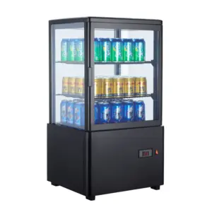 Armario Expositor Refrigerado 4 caras Sobremostrador Negro 58 L XC58L-N